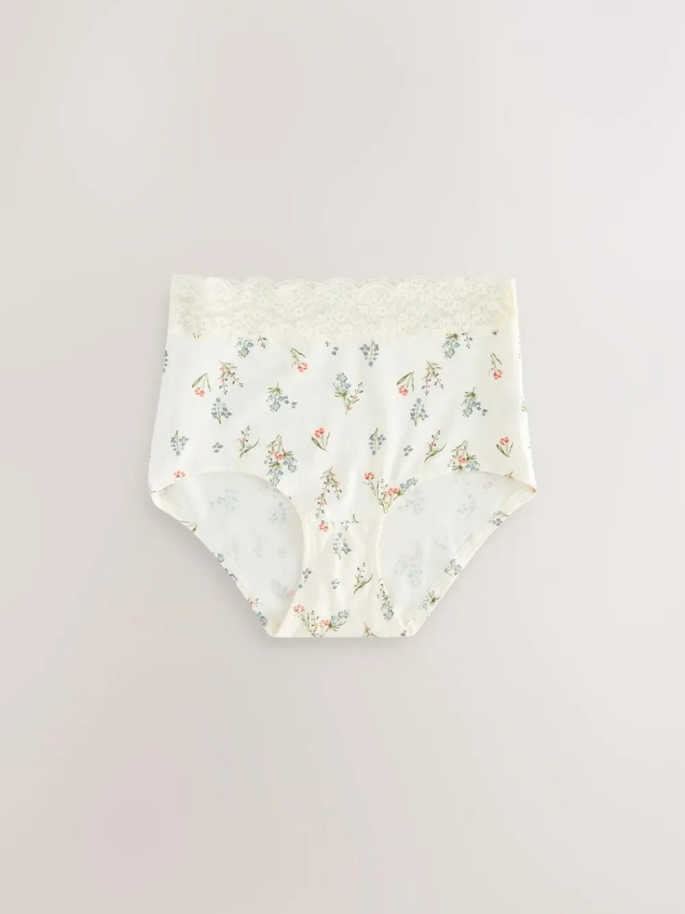 Sale Next Green Ditsy Floral Full Brief Cotton Lace Knickers 4 Pack