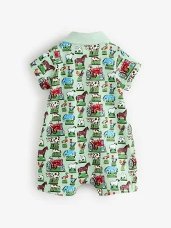 Sale Next 100% Cotton Cath Kidston Romper Green Farm Collared
