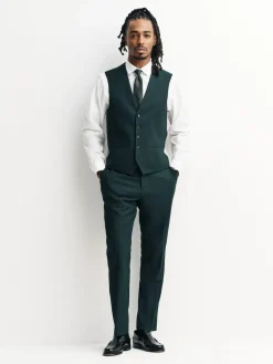 Next Green Flannel Suit Waistcoat^ Vests