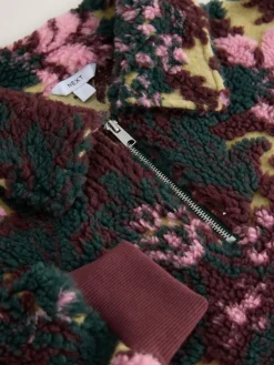 Next Jacquard Teddy Borg Quarter Zip Fleece Sweatshirt^Women Loungewear|Coats & Jackets