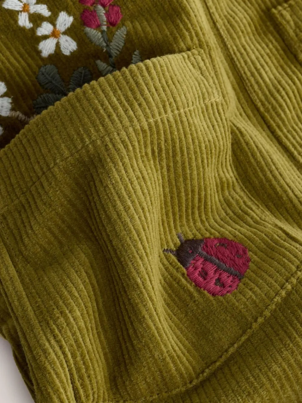 Next Green Floral Print Corduroy Dungarees Blouse and Tights Set (3mths-6yrs)^ Jumpsuits & Playsuits