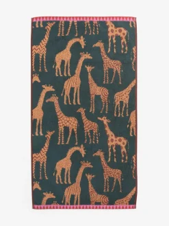 Next Green Giraffe Print 100% Cotton Towels^ Towels & Bathmats
