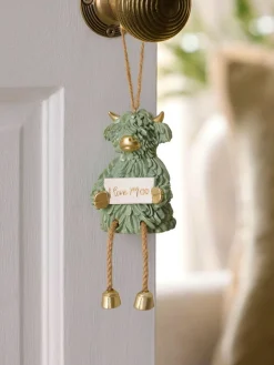 Next Green Hamish The Highland Cow I Love Moo Hanging Decoration^ Ornaments