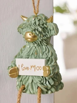 Next Green Hamish The Highland Cow I Love Moo Hanging Decoration^ Ornaments