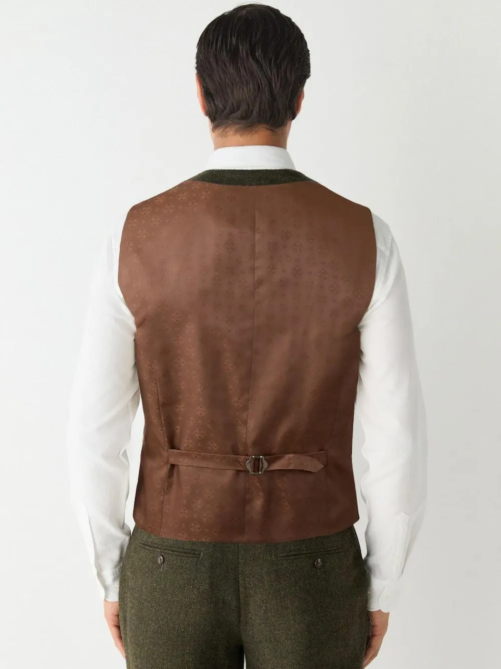 Discount Next Herringbone Wool Blend Suit Waistcoast Green