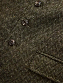 Discount Next Herringbone Wool Blend Suit Waistcoast Green
