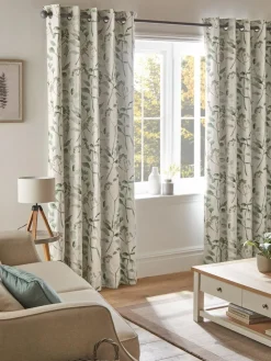 Next Isla Floral Print Blackout/Thermal Eyelet Curtains^ Curtains & Blinds