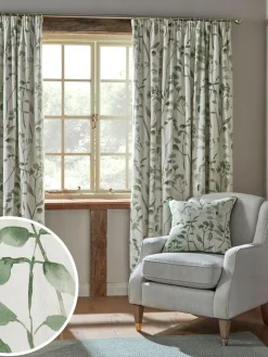 Next Isla Floral Print Pencil Pleat Blackout/Thermal Curtains^ Curtains & Blinds