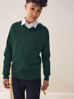Clearance Next Green Knitted V-Neck School Jumper (3-16yrs)