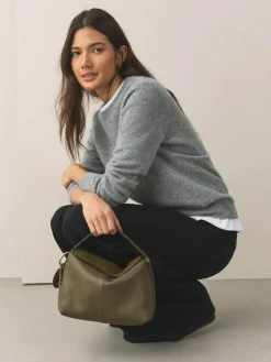 Sale Next Green Leather Slouchy Cross-Body Bag