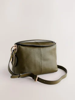 Sale Next Green Leather Slouchy Cross-Body Bag