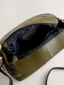 Sale Next Green Leather Slouchy Cross-Body Bag