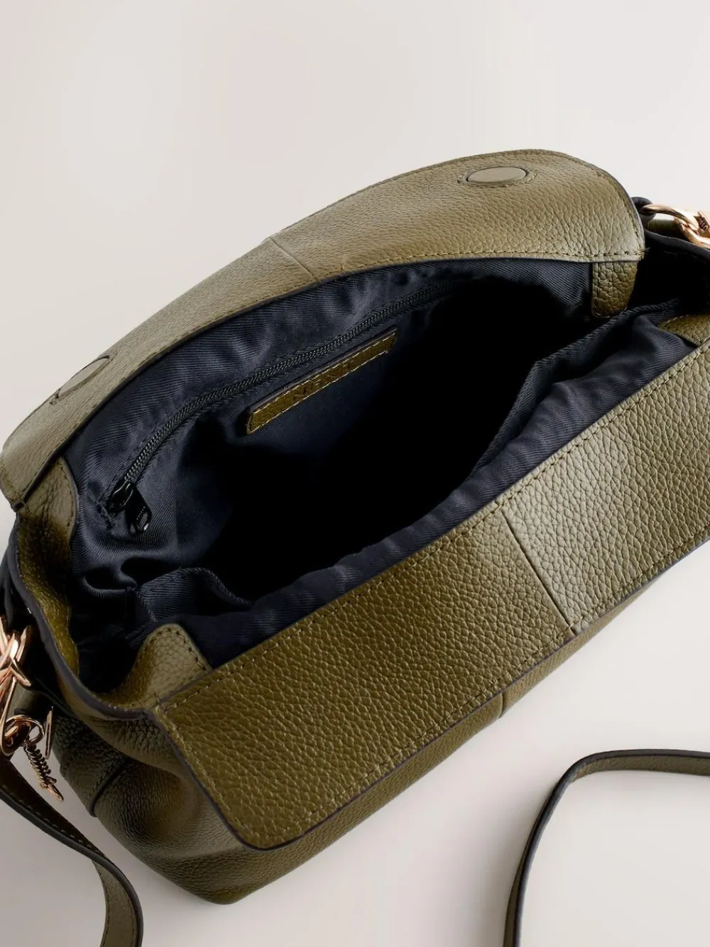 Sale Next Green Leather Slouchy Cross-Body Bag