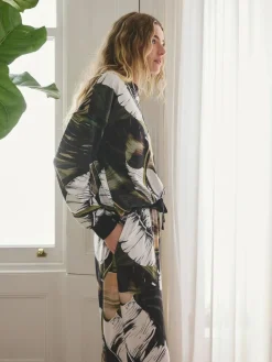 Next Green Leaves Cosy Long Sleeve Pyjamas^Women Pyjamas|All Night & Lounge