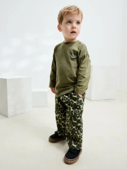 Hot Next Green Leopard Print Printed Pull On Wide Trousers (3mths-7yrs)