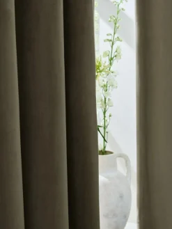 Next Green Light Olive Matte Velvet Blackout/Thermal Curtains^ Curtains & Blinds