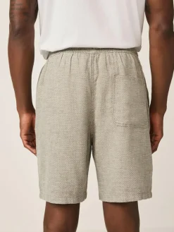 Clearance Next Linen Blend Elasticated Waist Shorts Green