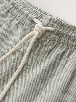 Clearance Next Linen Blend Elasticated Waist Shorts Green