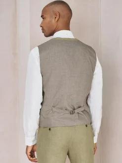 Next Linen Blend Texture Suit Waistcoat^ Vests