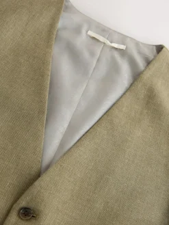 Next Linen Blend Texture Suit Waistcoat^ Vests