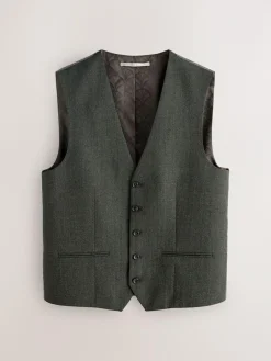Hot Next Merino Wool Blend Suit Waistcoat Green