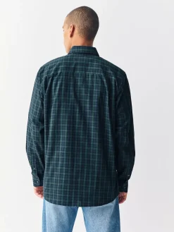 Best Next Regular Fit Easy Iron Button Down Oxford Shirt Green Micro Blackwatch
