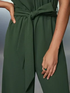 Outlet Next Occasion Cowl Neck Sleeveless Jersey Jumpsuit Green