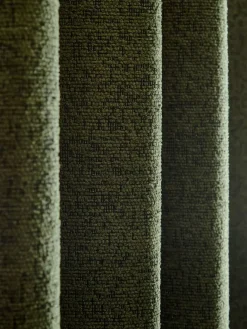 Hot Next Bouclé Lined Eyelet Curtains Green Olive
