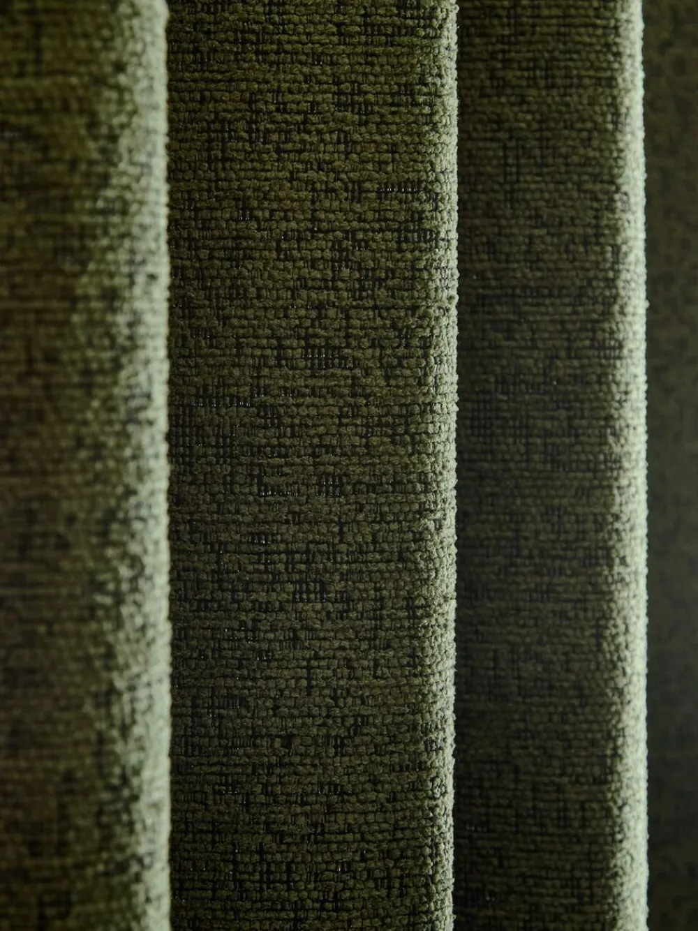 Hot Next Bouclé Lined Eyelet Curtains Green Olive