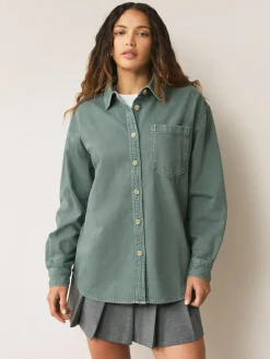 Clearance Next Green Oversize Denim Shirt