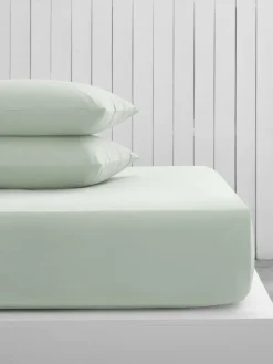 Best Next Green Pale Sage Cotton Rich Deep Fitted Bed Sheet