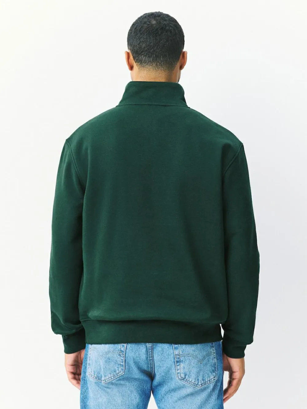 Next Green Quarter Zip Cotton Rich Jersey Sweatshirt^ Nightwear|Sweatshirts & Hoodies