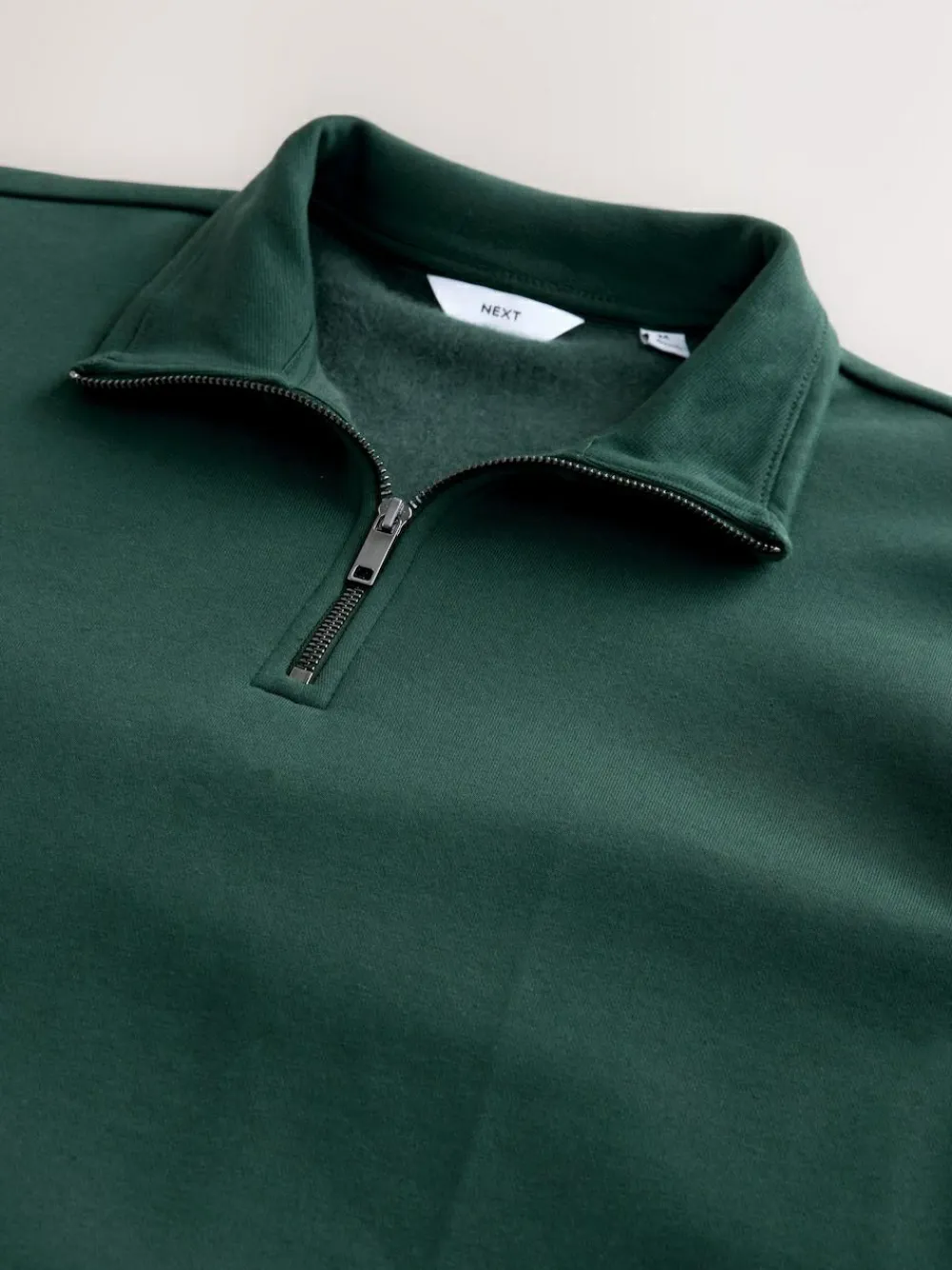 Next Green Quarter Zip Cotton Rich Jersey Sweatshirt^ Nightwear|Sweatshirts & Hoodies