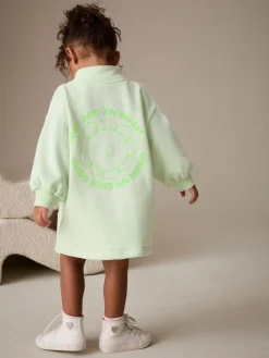 Best Next Quarter Zip Sweat Dress (3mths-7yrs) Green