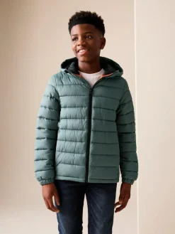 Next Green Quilted Midweight Hooded Jacket (3-16yrs)^BOY Coats & Jackets|Snowsuits & Coats
