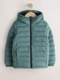 Next Green Quilted Midweight Hooded Jacket (3-16yrs)^BOY Coats & Jackets|Snowsuits & Coats