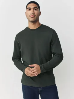 Outlet Next Green Regular Fit Long Sleeve Crew Neck T-Shirt