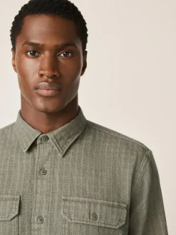 Next Regular Fit Textured Waffle Long Sleeve Shirt^ Shirts