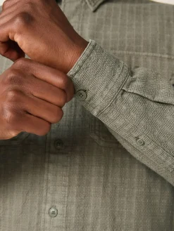 Next Regular Fit Textured Waffle Long Sleeve Shirt^ Shirts