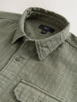 Next Regular Fit Textured Waffle Long Sleeve Shirt^ Shirts