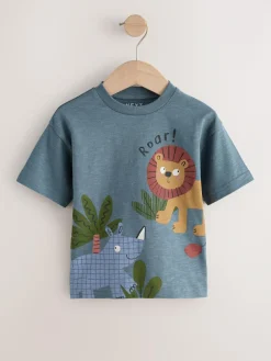 Next Short Sleeve Appliqué T-Shirts 3 Pack (3mths-7yrs)^BOY Tops|Multipacks