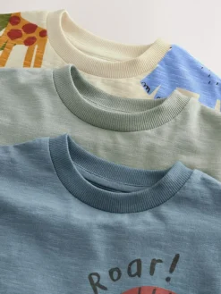 Next Short Sleeve Appliqué T-Shirts 3 Pack (3mths-7yrs)^BOY Tops|Multipacks