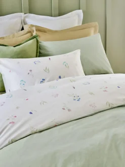 Discount Next Green Sage Floral 100% Cotton Reversible Printed Duvet Cover and Pillowcase Set