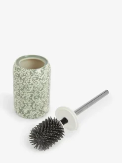 New Next Green Sage Floral Print Silicone Toilet Brush