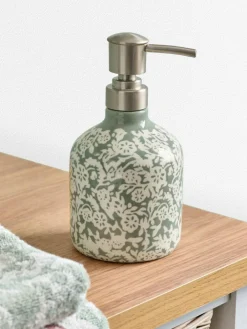 Next Green Sage Floral Print Soap Dispenser^ Bathroom Accessories