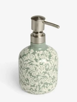 Next Green Sage Floral Print Soap Dispenser^ Bathroom Accessories