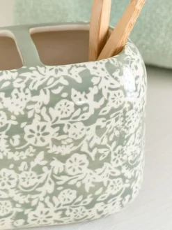 Online Next Green Sage Floral Print Tidy Toothbrush