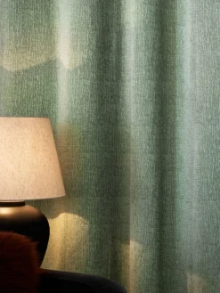 Hot Next Green Sage Heavyweight Chenille Eyelet Lined Curtains