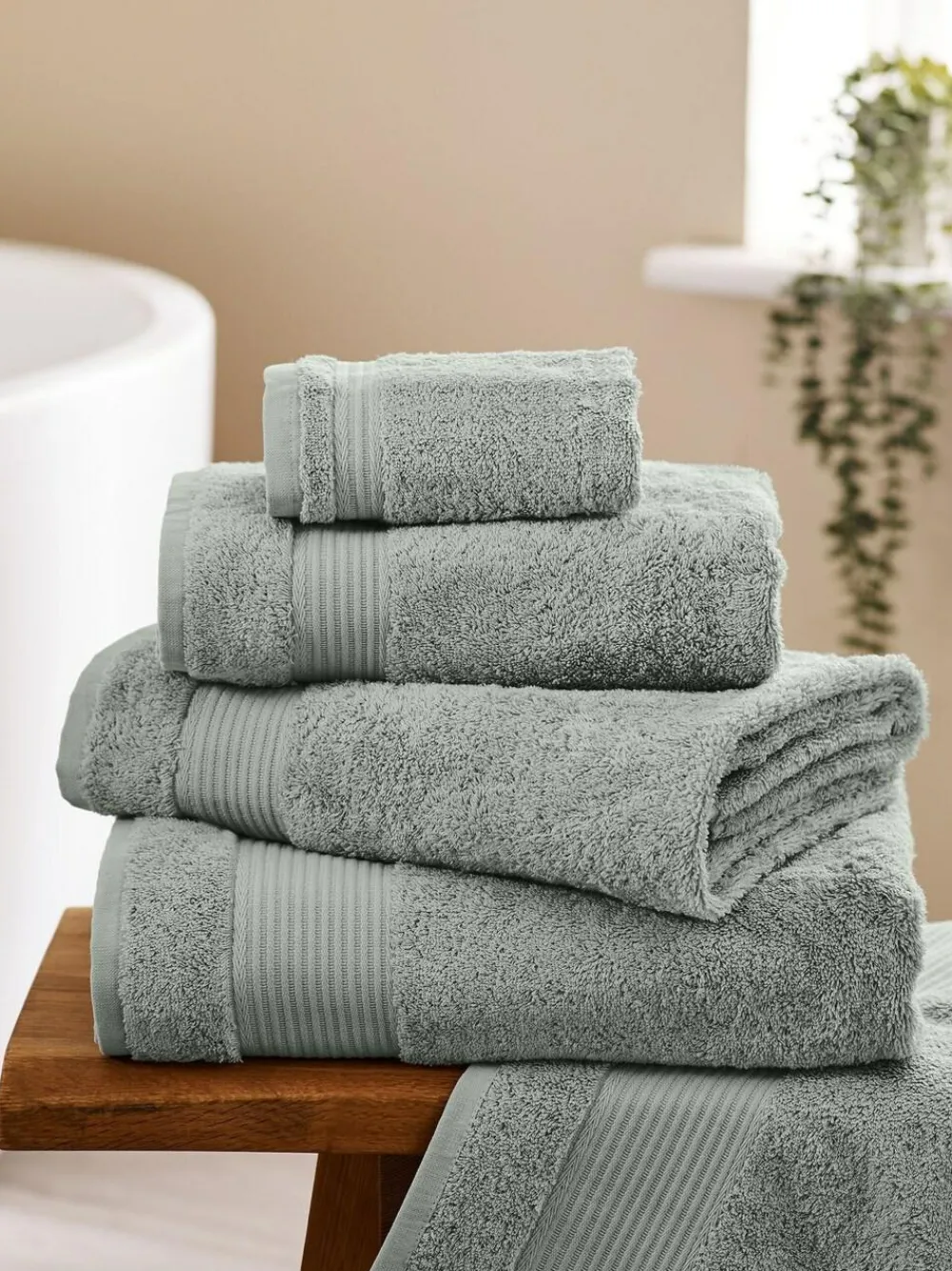 Next Green Sage Light Egyptian Cotton Towel^ Towels & Bathmats