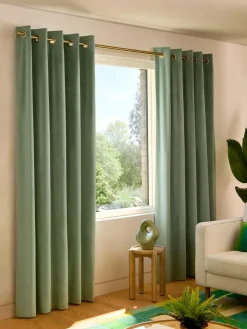 Outlet Next Green Sage Matte Velvet Blackout/Thermal Curtains